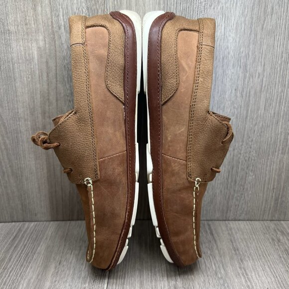 OluKai Mano Loafer Men 12 Slip On Flat Boat Shoe Casual Leather Brown 10249-3433 - Picture 7 of 12